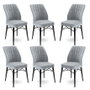 Hanah Home Juego de 6 Sillas Flex Gris y Negro